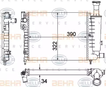 Теплообменник BEHR HELLA SERVICE 8MK 376 901-121