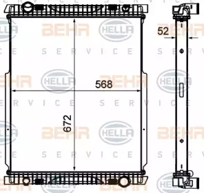 Радиатор, охлаждение двигателя BEHR HELLA SERVICE 8MK 376 906-261