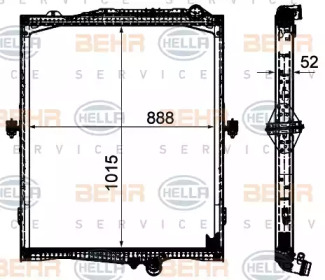 Радиатор, охлаждение двигателя BEHR HELLA SERVICE 8MK 376 906-321