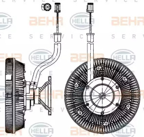 Сцепление, вентилятор радиатора BEHR HELLA SERVICE 8MV 376 907-171