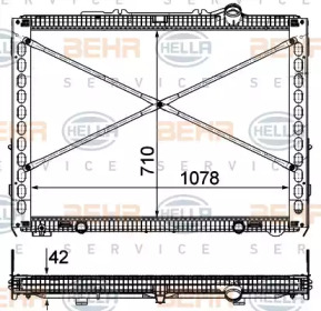 Радиатор, охлаждение двигателя BEHR HELLA SERVICE 8MK 376 908-021