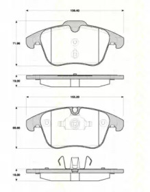 Комплект тормозных колодок TRISCAN 8110 10556