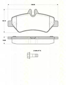 Комплект тормозных колодок TRISCAN 8110 10558