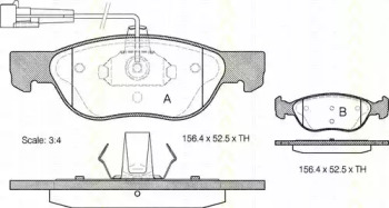 Комплект тормозных колодок TRISCAN 8110 15005