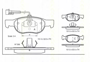 Комплект тормозных колодок TRISCAN 8110 15006