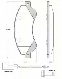 Комплект тормозных колодок TRISCAN 8110 16017