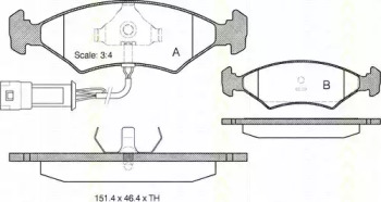 Комплект тормозных колодок TRISCAN 8110 16801