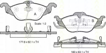 Комплект тормозных колодок TRISCAN 8110 24007