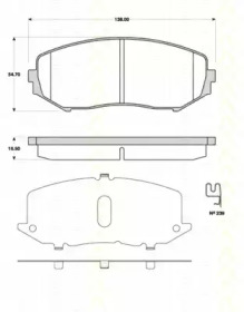 Комплект тормозных колодок TRISCAN 8110 69018