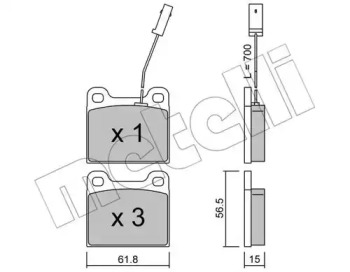 Комплект тормозных колодок METELLI 22-0003-3