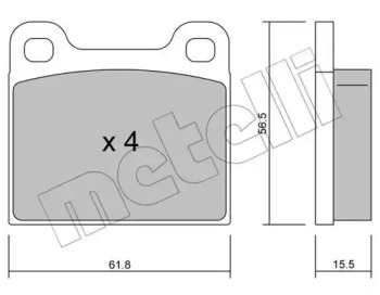 Комплект тормозных колодок METELLI 22-0003-4