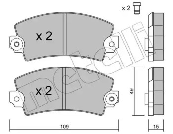 Комплект тормозных колодок, дисковый тормоз METELLI 22-0005-0