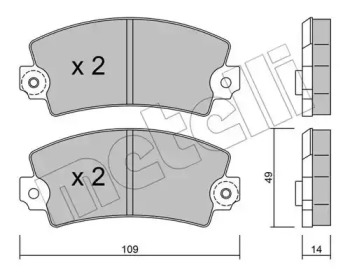 Комплект тормозных колодок METELLI 22-0005-1