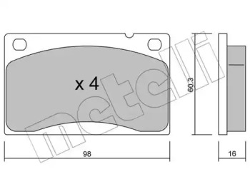 Комплект тормозных колодок METELLI 22-0006-0