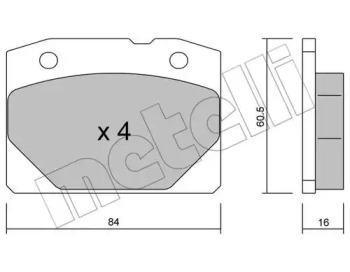 Комплект тормозных колодок METELLI 22-0007-0