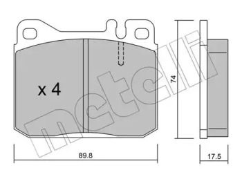 Комплект тормозных колодок METELLI 22-0011-1