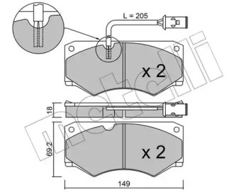 Комплект тормозных колодок METELLI 22-0014-2