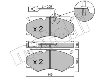 Комплект тормозных колодок METELLI 22-0014-3