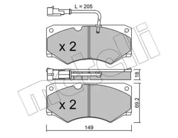 Комплект тормозных колодок METELLI 22-0014-7