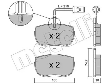 Комплект тормозных колодок METELLI 22-0016-2