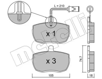 Комплект тормозных колодок METELLI 22-0016-5