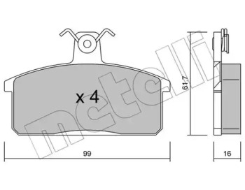 Комплект тормозных колодок METELLI 22-0026-0