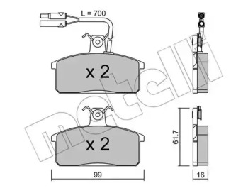 Комплект тормозных колодок METELLI 22-0026-1