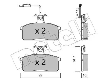 Комплект тормозных колодок METELLI 22-0026-2