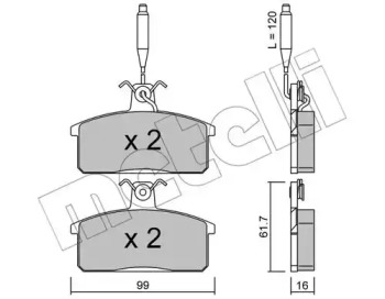 Комплект тормозных колодок METELLI 22-0026-3