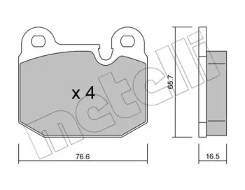 Комплект тормозных колодок, дисковый тормоз METELLI 22-0027-0