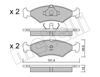 Комплект тормозных колодок METELLI 22-0029-0