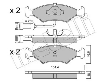 Комплект тормозных колодок, дисковый тормоз METELLI 22-0029-1