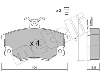 Комплект тормозных колодок METELLI 22-0030-0