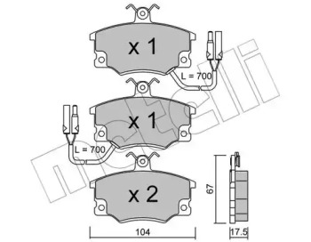 Комплект тормозных колодок METELLI 22-0030-2