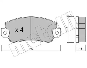 Комплект тормозных колодок METELLI 22-0033-0