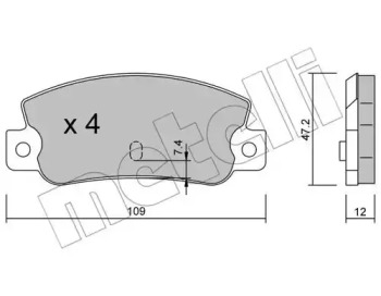 Комплект тормозных колодок METELLI 22-0035-0