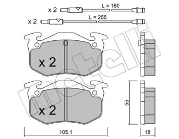 Комплект тормозных колодок METELLI 22-0036-0