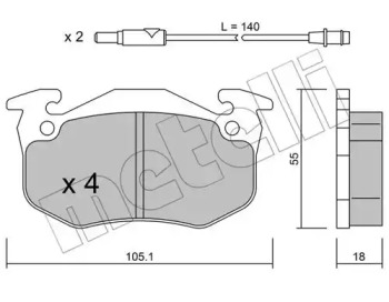 Комплект тормозных колодок METELLI 22-0036-1