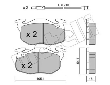 Комплект тормозных колодок METELLI 22-0037-0