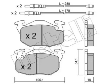 Комплект тормозных колодок METELLI 22-0037-1