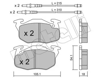 Комплект тормозных колодок METELLI 22-0037-4