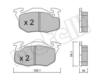 Комплект тормозных колодок METELLI 22-0037-5