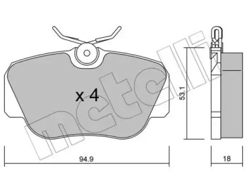 Комплект тормозных колодок METELLI 22-0041-0