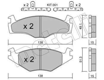 Комплект тормозных колодок METELLI 22-0045-0K