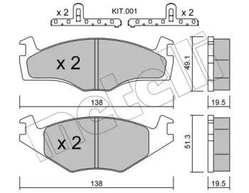 Комплект тормозных колодок METELLI 22-0045-1K