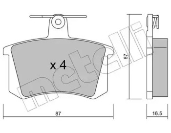 Комплект тормозных колодок METELLI 22-0048-0