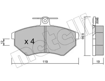 Комплект тормозных колодок METELLI 22-0050-2