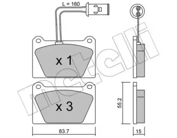 Комплект тормозных колодок METELLI 22-0052-0