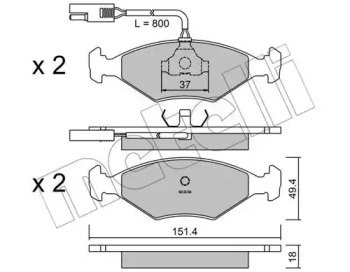 Комплект тормозных колодок METELLI 22-0057-0