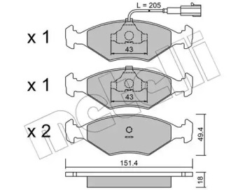 Комплект тормозных колодок METELLI 22-0057-4